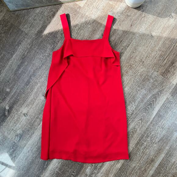 ANTONIO MELANI Dresses & Skirts - Antonio Melani Red Slip Dress Ruffle Detail Shift Dress